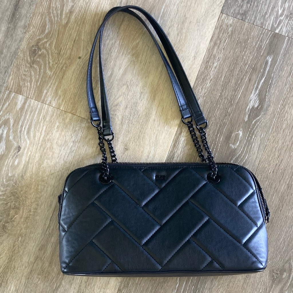 Dkny Bryant Black Leather Shoulder Bag